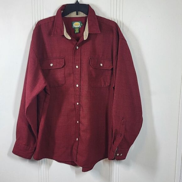 Cabela's Men's Red & Black Button Down Shirt - Picture 1 of 10